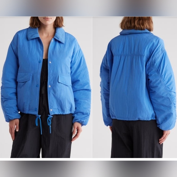 FP MOVEMENT Off the Bleachers Coaches Jacket Medium in Sapphire - Picture 1 of 8